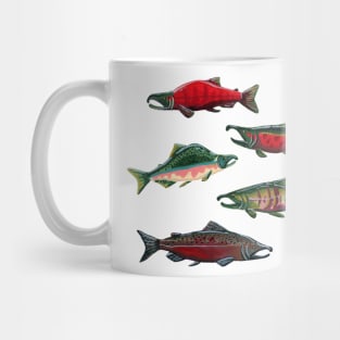 Pacific Salmon in Gouache Mug